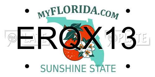 ERQX13 Florida License Plate