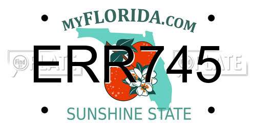 ERR745 Florida License Plate