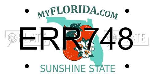 ERR748 Florida License Plate
