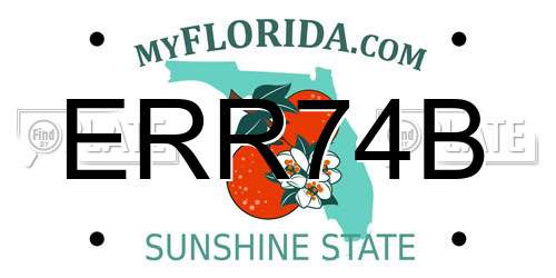 ERR74B Florida License Plate
