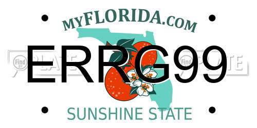 ERRG99 Florida License Plate