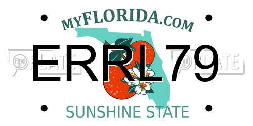 ERRL79 Florida License Plate