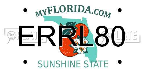 ERRL80 Florida License Plate