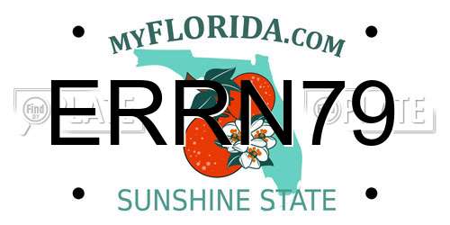 ERRN79 Florida License Plate