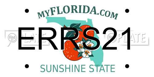 ERRS21 Florida License Plate