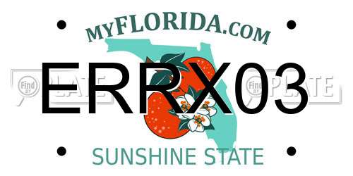 ERRX03 Florida License Plate