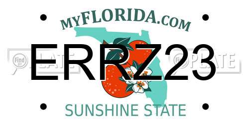 ERRZ23 Florida License Plate