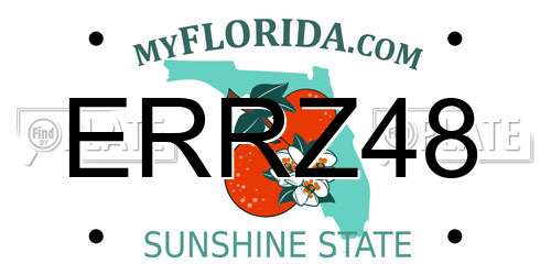 ERRZ48 Florida License Plate