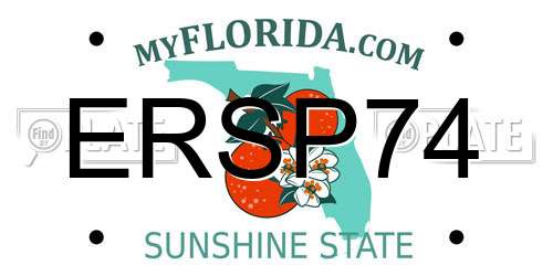 ERSP74 Florida License Plate