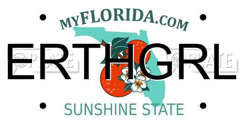 ERTHGRL Florida License Plate