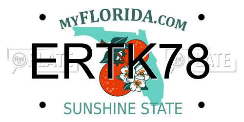 ERTK78 Florida License Plate