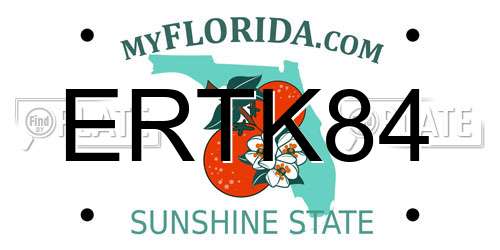 ERTK84 Florida License Plate