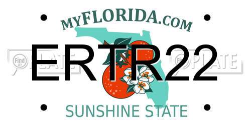 ERTR22 Florida License Plate