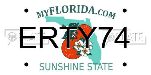 ERTY74 Florida License Plate