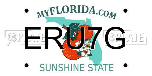 ERU7G Florida License Plate