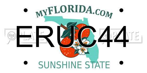 ERUC44 Florida License Plate
