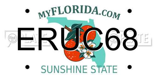 ERUC68 Florida License Plate
