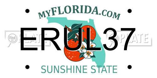 ERUL37 Florida License Plate