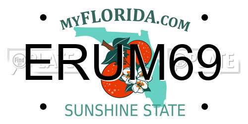 ERUM69 Florida License Plate