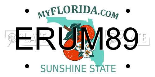 ERUM89 Florida License Plate