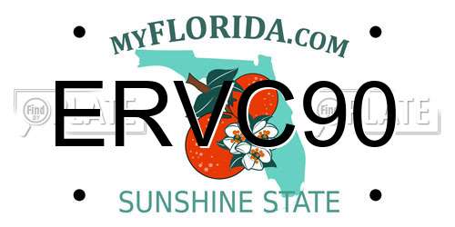 ERVC90 Florida License Plate