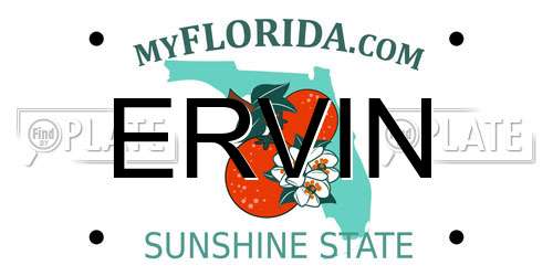 ERVIN Florida License Plate