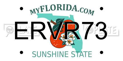 ERVR73 Florida License Plate