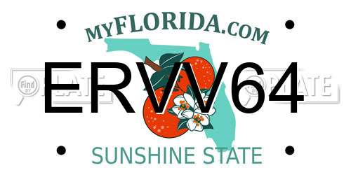 ERVV64 Florida License Plate