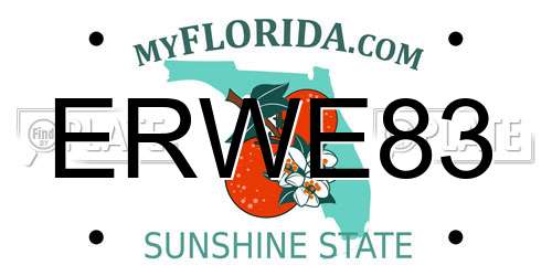ERWE83 Florida License Plate