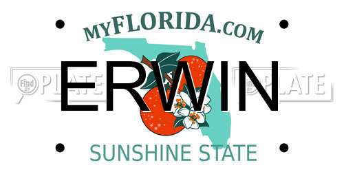 ERWIN Florida License Plate