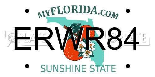 ERWR84 Florida License Plate