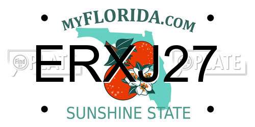 ERXJ27 Florida License Plate
