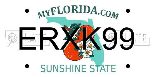 ERXK99 Florida License Plate