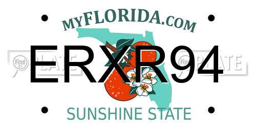 ERXR94 Florida License Plate