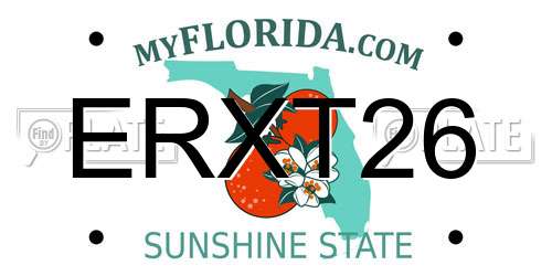 ERXT26 Florida License Plate