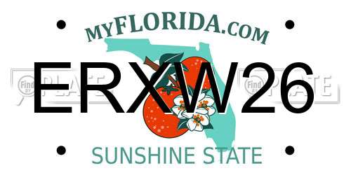 ERXW26 Florida License Plate