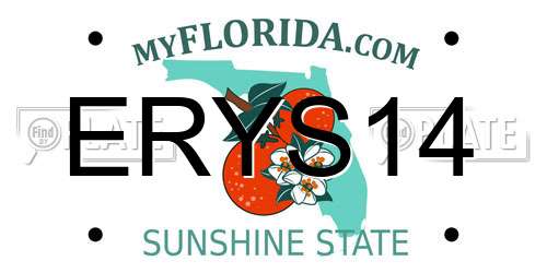 ERYS14 Florida License Plate