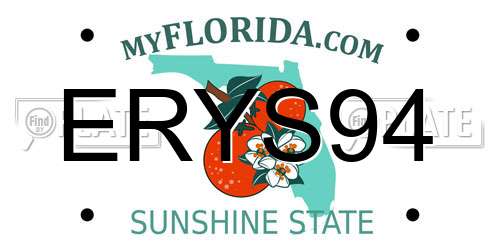 ERYS94 Florida License Plate