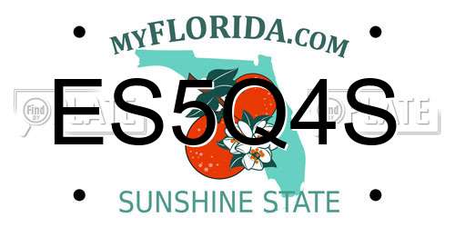 ES5Q4S Florida License Plate