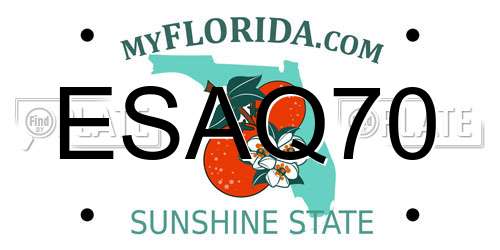 ESAQ70 Florida License Plate