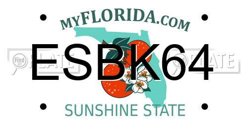 ESBK64 Florida License Plate