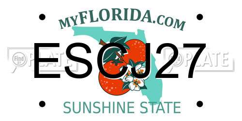 ESCJ27 Florida License Plate