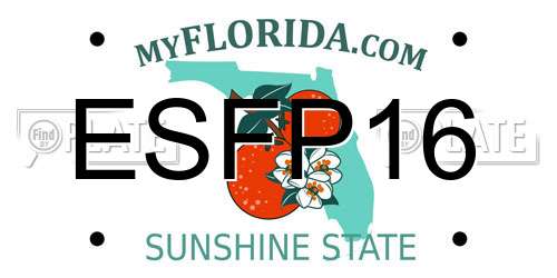 ESFP16 Florida License Plate