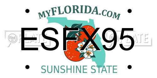 ESFX95 Florida License Plate