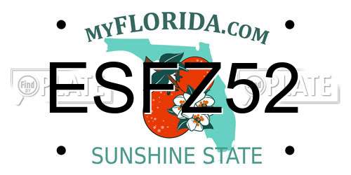 ESFZ52 Florida License Plate