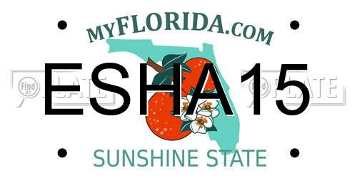 ESHA15 Florida License Plate