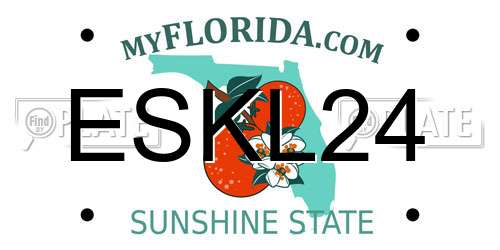 ESKL24 Florida License Plate