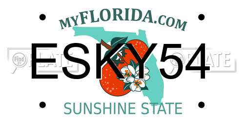 ESKY54 Florida License Plate