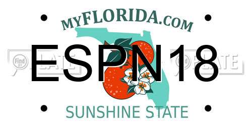 ESPN18 Florida License Plate