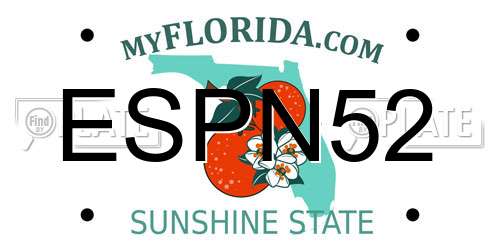 ESPN52 Florida License Plate